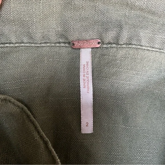 Free People American Ride Maxi Skirt Linen Olive Sage Green Wrap Side Slits 2 - Picture 9 of 10